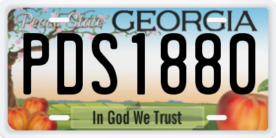 GA license plate PDS1880