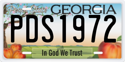 GA license plate PDS1972