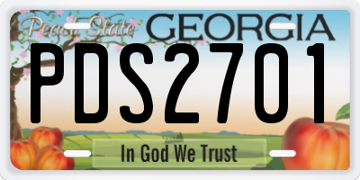 GA license plate PDS2701