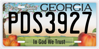 GA license plate PDS3927