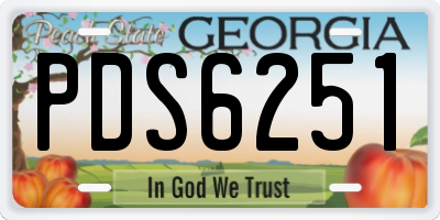 GA license plate PDS6251