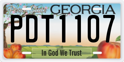 GA license plate PDT1107