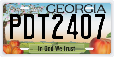 GA license plate PDT2407
