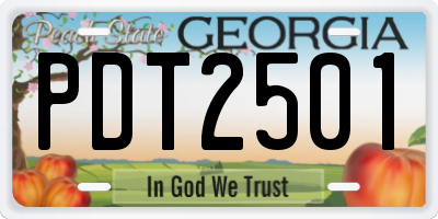 GA license plate PDT2501