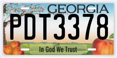 GA license plate PDT3378