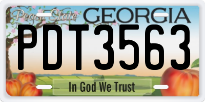 GA license plate PDT3563