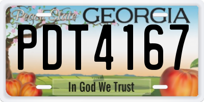 GA license plate PDT4167