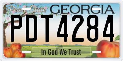 GA license plate PDT4284