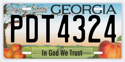GA license plate PDT4324