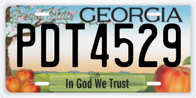 GA license plate PDT4529
