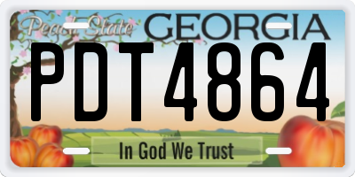 GA license plate PDT4864