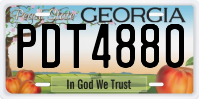 GA license plate PDT4880