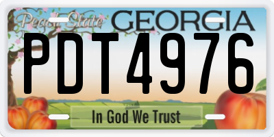 GA license plate PDT4976
