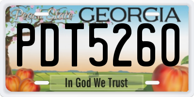 GA license plate PDT5260