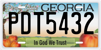 GA license plate PDT5432