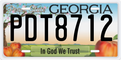 GA license plate PDT8712