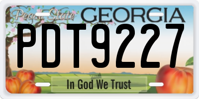 GA license plate PDT9227