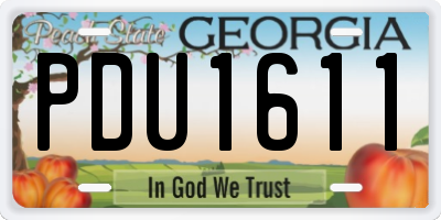 GA license plate PDU1611