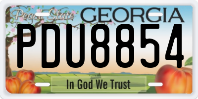 GA license plate PDU8854