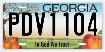 GA license plate PDV1104