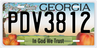 GA license plate PDV3812