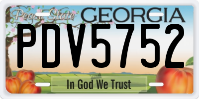 GA license plate PDV5752