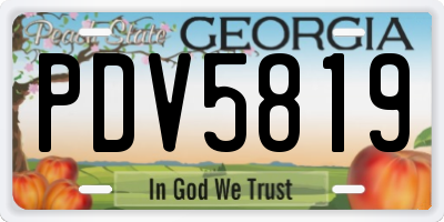 GA license plate PDV5819