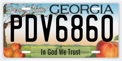 GA license plate PDV6860