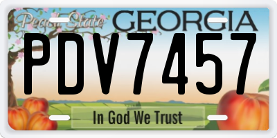 GA license plate PDV7457