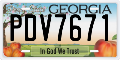 GA license plate PDV7671