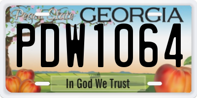 GA license plate PDW1064