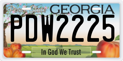 GA license plate PDW2225