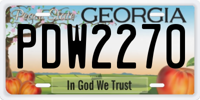 GA license plate PDW2270