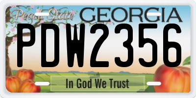 GA license plate PDW2356