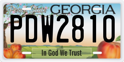 GA license plate PDW2810