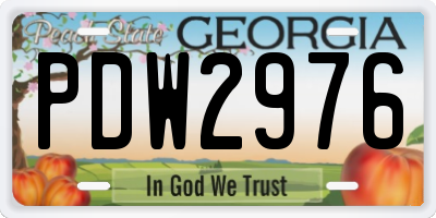 GA license plate PDW2976