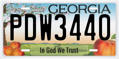 GA license plate PDW3440