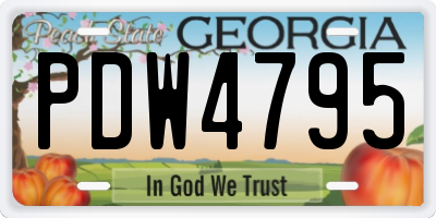 GA license plate PDW4795