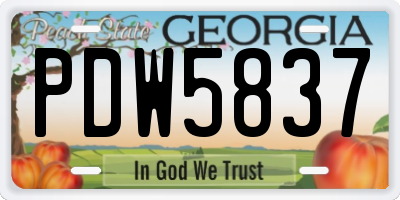 GA license plate PDW5837