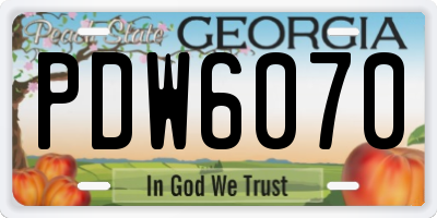 GA license plate PDW6070