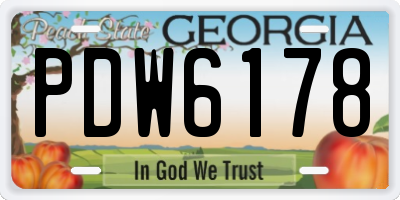 GA license plate PDW6178