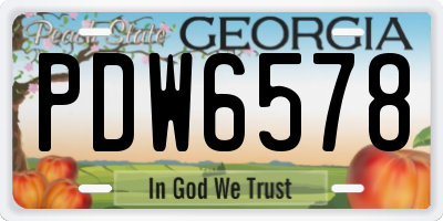 GA license plate PDW6578