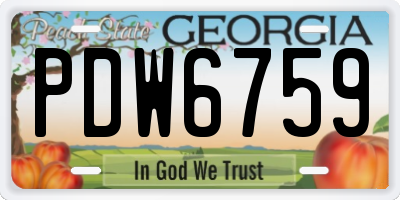 GA license plate PDW6759