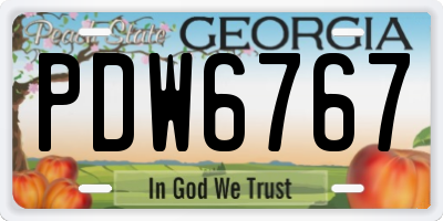 GA license plate PDW6767