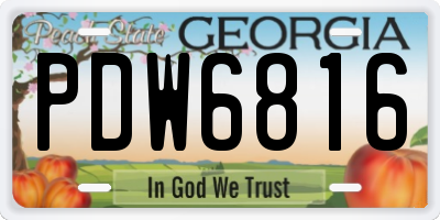 GA license plate PDW6816