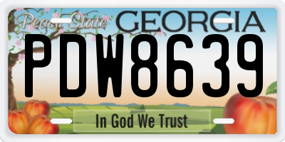 GA license plate PDW8639