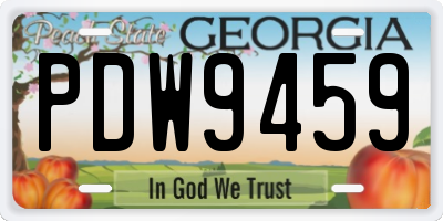 GA license plate PDW9459
