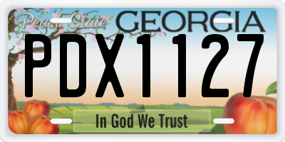 GA license plate PDX1127