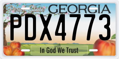 GA license plate PDX4773