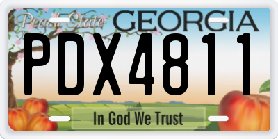 GA license plate PDX4811
